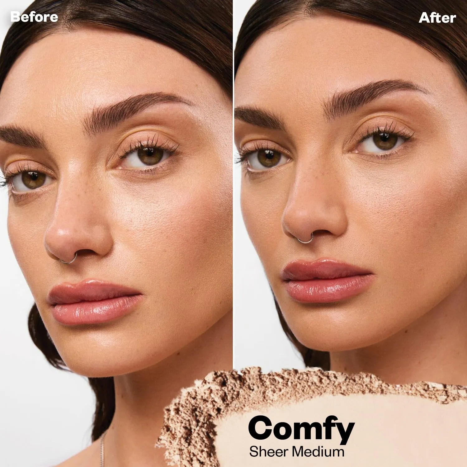 Kosas Mini Cloud Set Face Setting Powder - Smoothing Shine Control, Soft, Sheer Translucent Makeup Finish, Portable & Long-Lasting Loose Pressed Baking Powder - Comfy (Sheer Medium)