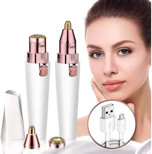 KouRy Eyebrow Hair Remover, Rechargeable Eyebrow Trimmer, Painless-Precision Portable Electric Eyebrow Razor Tool for Face Lips Nose Facial Hair Removal for Women and Men Ideal Gift