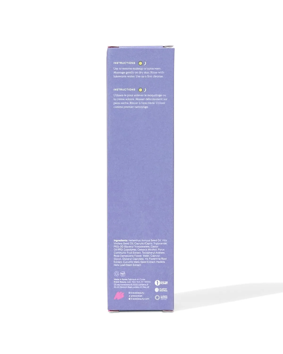 KraveBeauty Makeup Re-Wined, Transforming Jelly Oil Cleanser, Removes Makeup & Impurities, Suitable For All Skin Types, Vegan & Cruelty Free, 3.40 fl oz, pack of 1