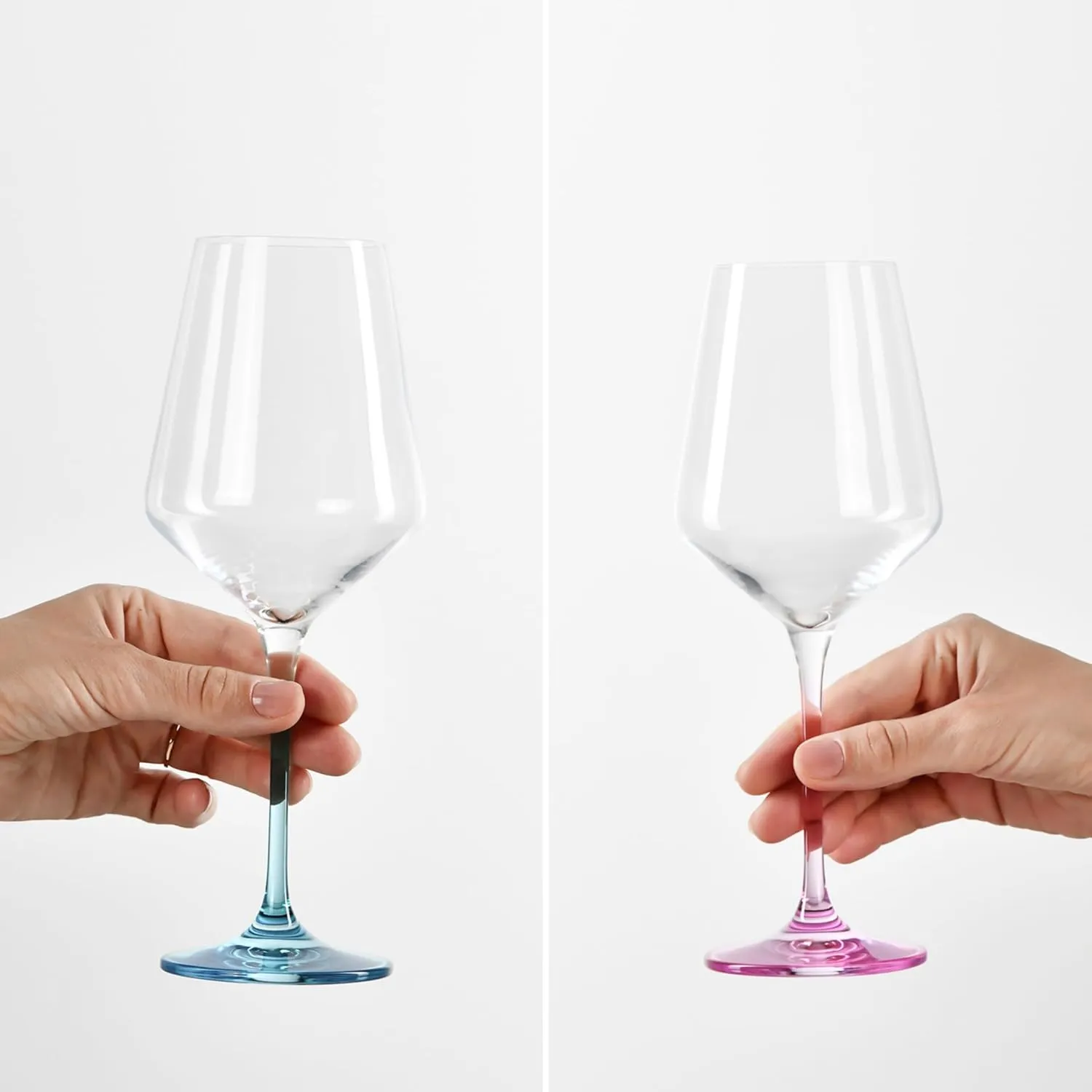 Krosno White Wine Glasses 4, Set of 4 Color Stemmed Glasses, Wedding Gift, Party Crystal Glass, Lead-Free, Durable, Scratch Resistant, Gift Idea, Made in Europe