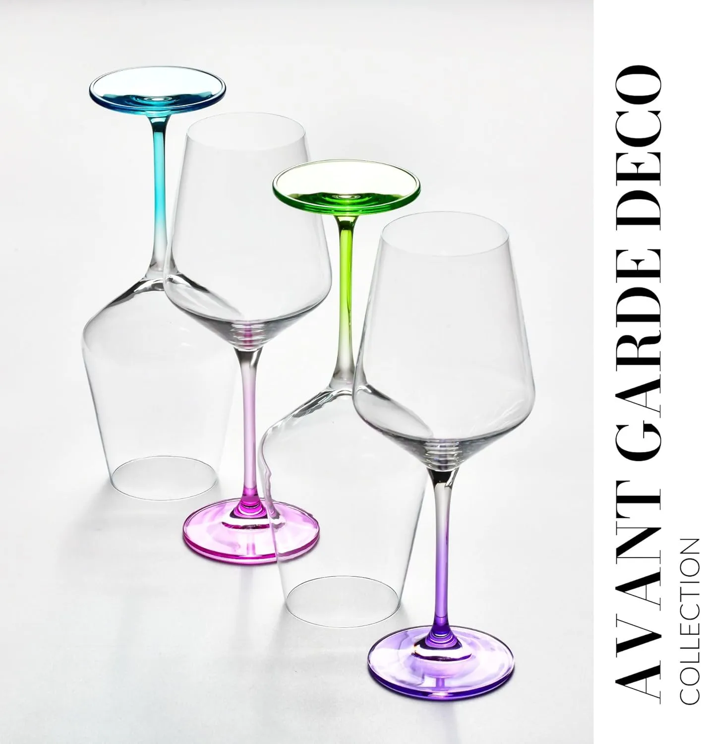 Krosno White Wine Glasses 4, Set of 4 Color Stemmed Glasses, Wedding Gift, Party Crystal Glass, Lead-Free, Durable, Scratch Resistant, Gift Idea, Made in Europe