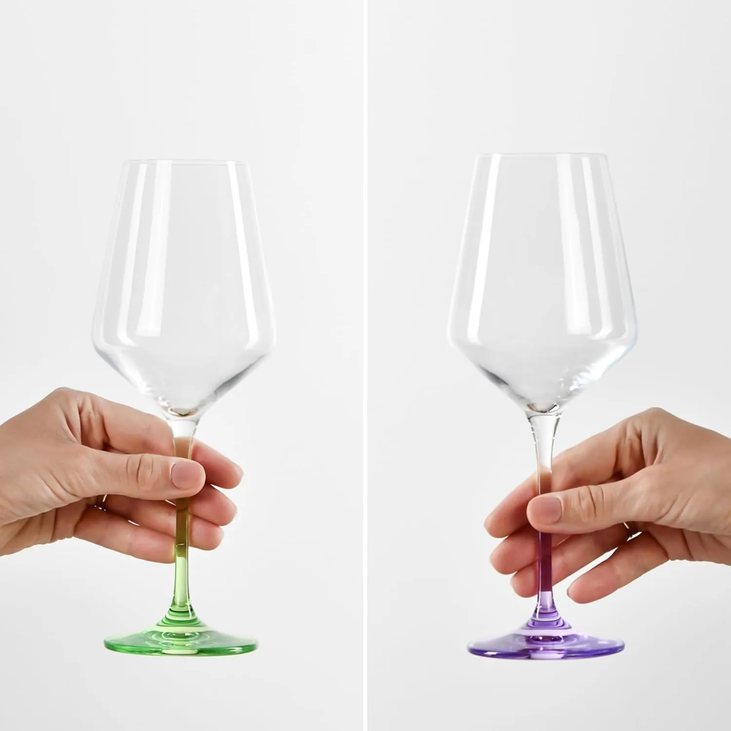 Krosno White Wine Glasses 4, Set of 4 Color Stemmed Glasses, Wedding Gift, Party Crystal Glass, Lead-Free, Durable, Scratch Resistant, Gift Idea, Made in Europe