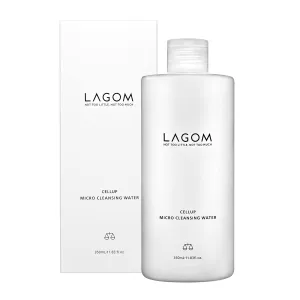 LAGOM Cellup Micro Cleansing Water Natural Micellar Fermented Face Wash with Chamomile Allatoin Moisturizing Herbal Facial Pore Cleanser Combination Oily Sensitive Dry All Skin 11.83 Fl Oz