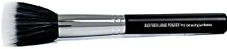 Large Powder Makeup Brush - Beauty Junkees Pro Flat Top Duo Fiber Synthetic Make Up Brushes, Blend Diffuse Loose, Pressed, Translucent Powders for Setting, Finishing, Bronzing, Vegan Cruelty Free