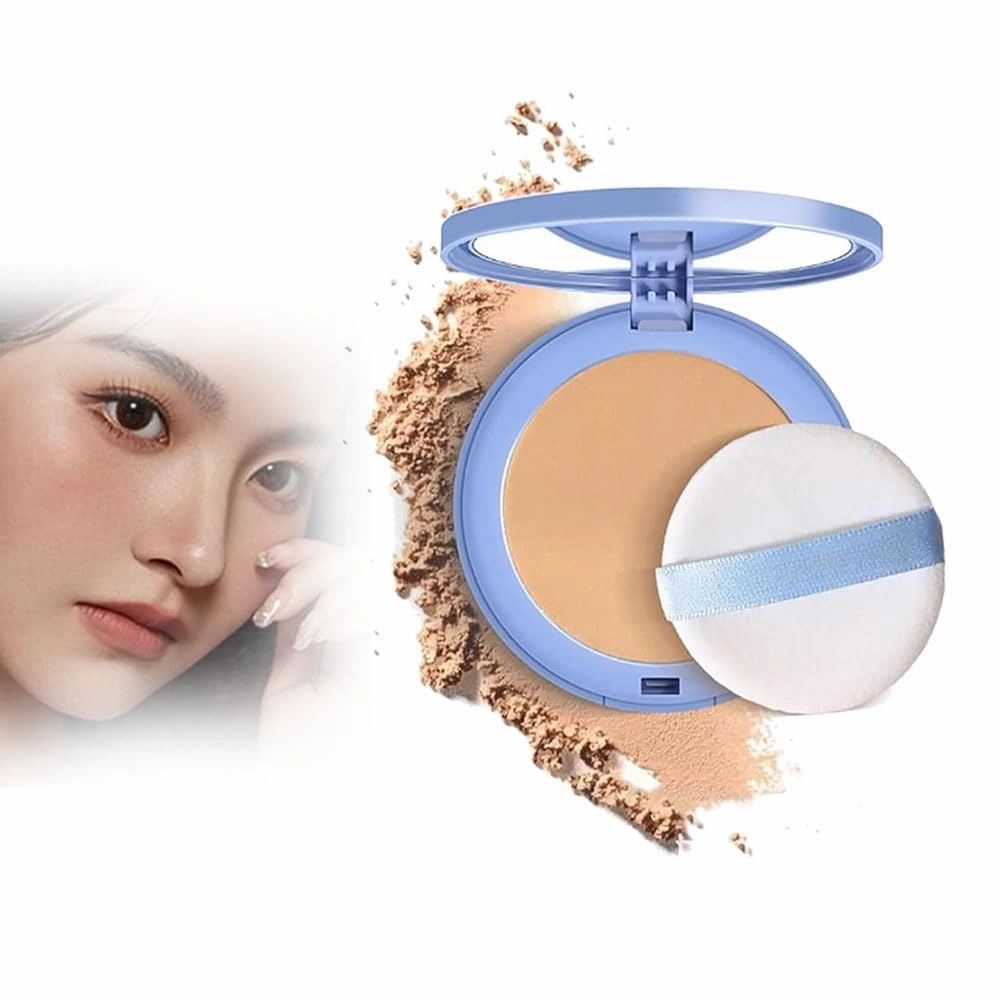 Lasting Waterproof Makeup, Polvo Compacto Perfección Mate, Matte Perfections PressedPowder, Mate Wet And Dry Powder, Oil Control Face Pressed Powder (Pure beige, One size)