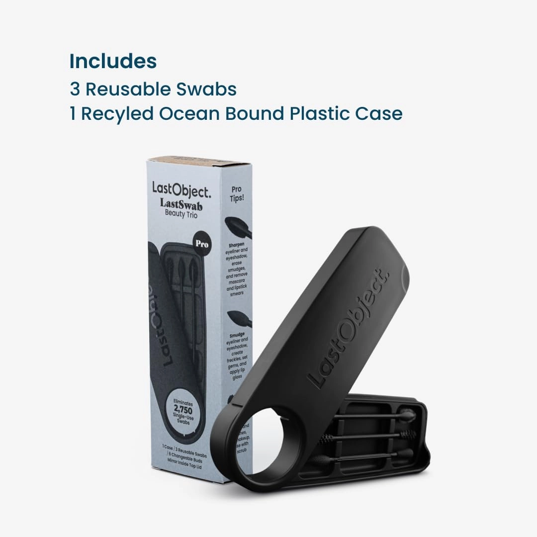 LastSwab® Reusable Cotton Swabs for Gentle & Eco-Friendly Beauty Routines - The Sustainable Alternative to Single-Use Q Tips - Zero Waste & Easy to Clean - Comes with a Travel Case Holder with Mirror