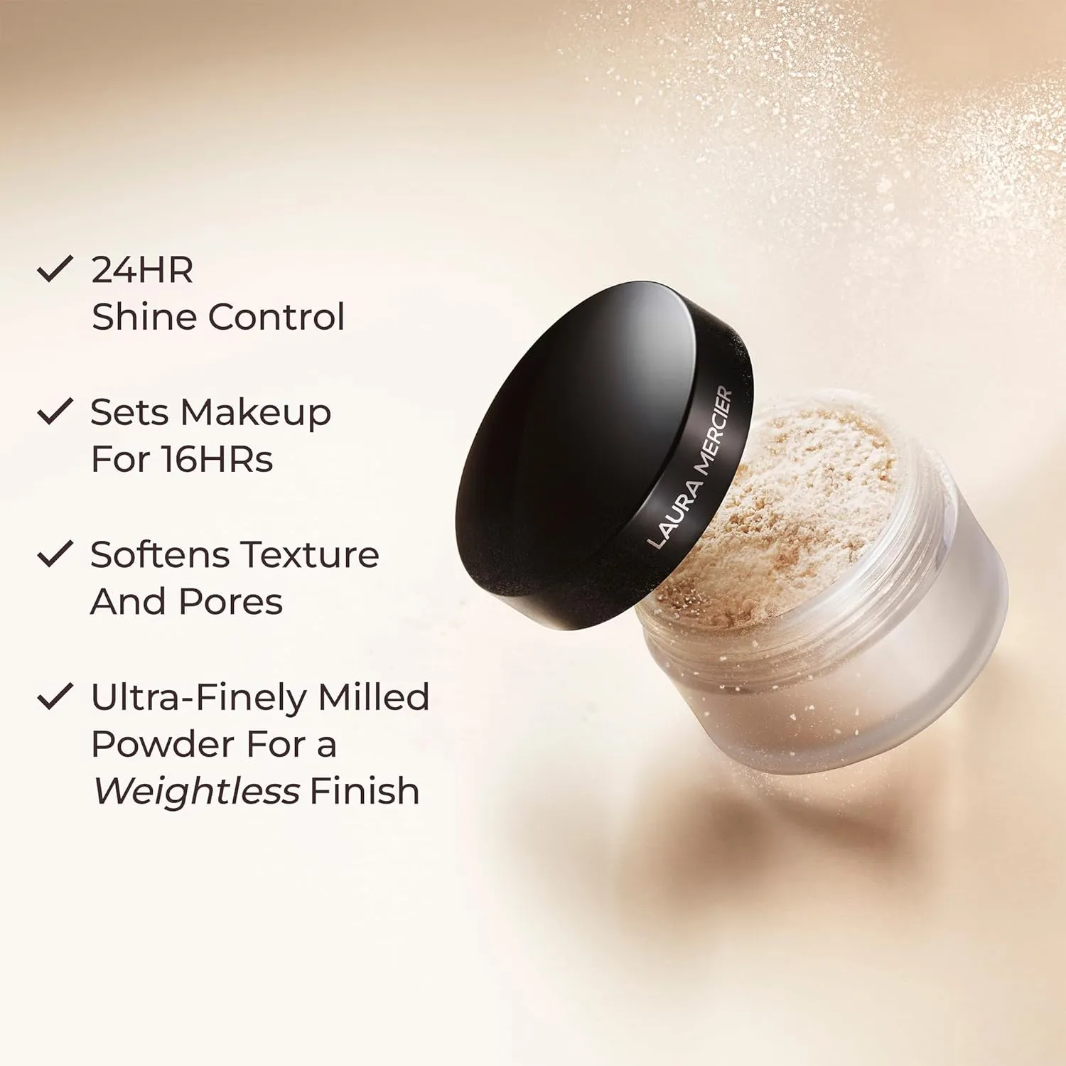 Laura Mercier Translucent Loose Setting Powder, 24HR Shine Control, Soft Matte Finish, Long Lasting Wear, Best for Normal to Oily Skin, 4 Shades for Virtually All Skin Tones, Artistry Icons Set