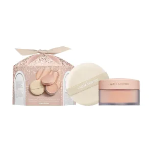 Laura Mercier Translucent Loose Setting Powder & Puff Set, 24 HR Shine Control, Soft Matte Finish, Long Lasting Wear, Best for Normal to Oily Skin, Full Size Value Set, Mother's Day Gift