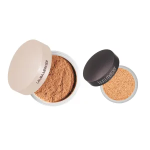 Laura Mercier Translucent Loose Talc-Free Setting Powder Ultra-Blur in Shade Medium Deep and Secret Brightening Powder for Under Eyes Shade 2 Bundle