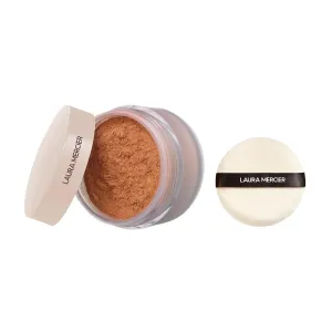 Laura Mercier Translucent Loose Talc-Free Setting Powder Ultra-Blur in Shade Medium Deep: Natural & Blurring Finish, Hyaluronic Acid Infused, For Medium-Deep to Deep Skin Tones   Velour Puff Bundle