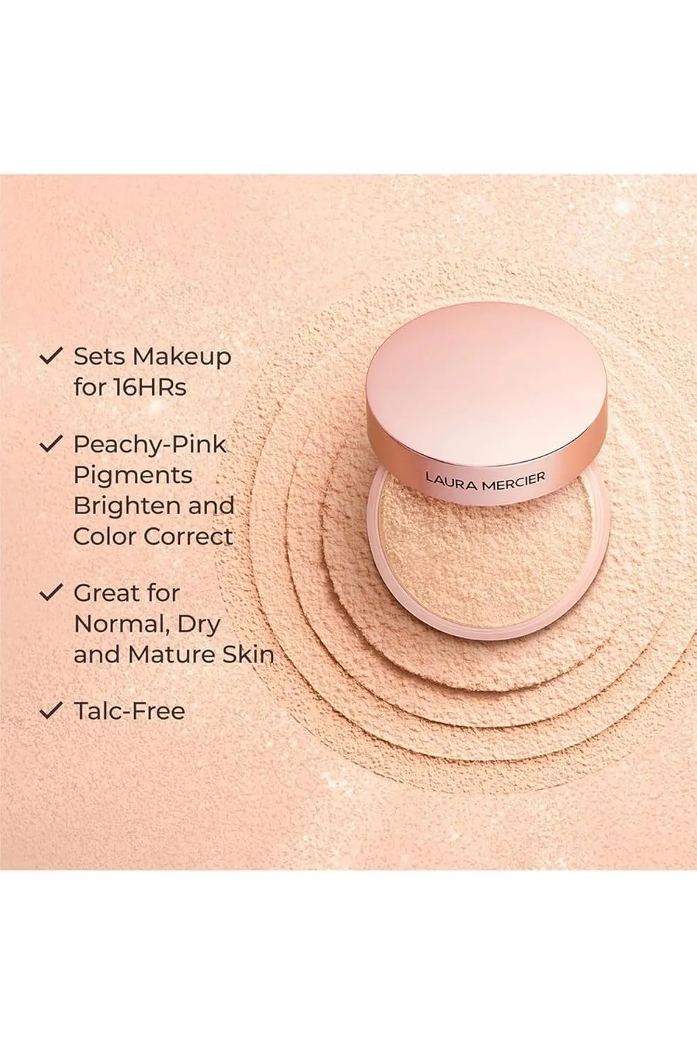 Laura Mercier Translucent Loose Talc-Free Setting Powder Ultra-Blur: Natural & Blurring Finish, Long Lasting, For Normal to Dry   Mature Skin, 4 Shades for All Skin Tones, Hyaluronic Acid Infused