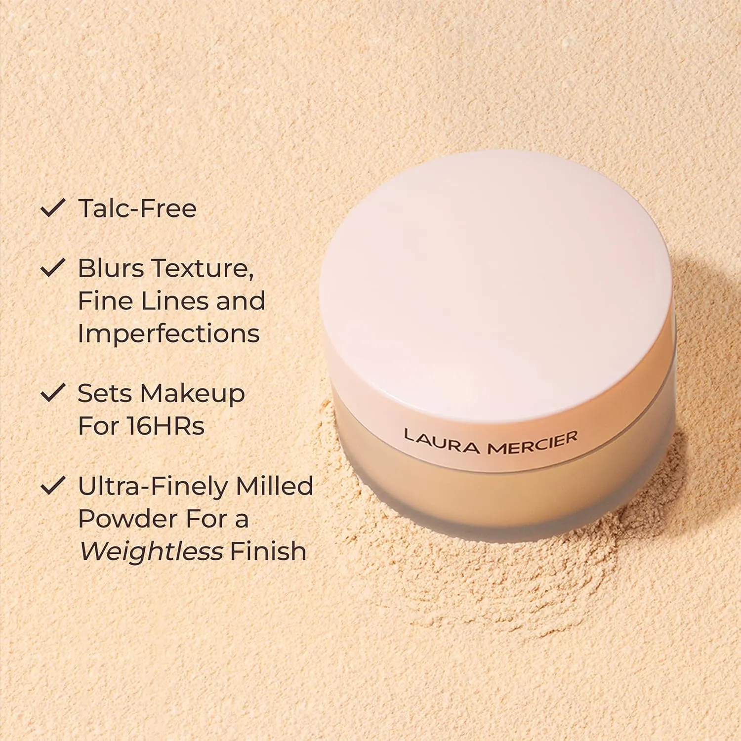 Laura Mercier Translucent Loose Talc-Free Setting Powder Ultra-Blur: Natural & Blurring Finish, Long Lasting, For Normal to Dry   Mature Skin, 4 Shades for All Skin Tones, Hyaluronic Acid Infused