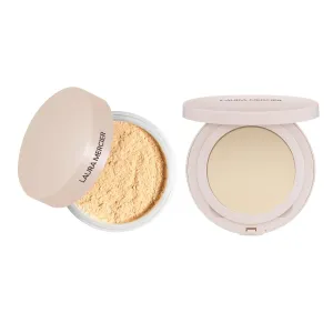 Laura Mercier Translucent Talc-Free Ultra-Blur Loose Setting Powder and Waterproof Pressed Powder Bundle, Shade Translucent