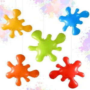 Leinuosen 5 Pcs Giant Inflatable Paint Splatter 17.7x15.7 inch Large Colored Blow up Art Paint Splash Balloons Prop Kit for Art Party Back to School Inflatable Decorations Birthday Party Favor