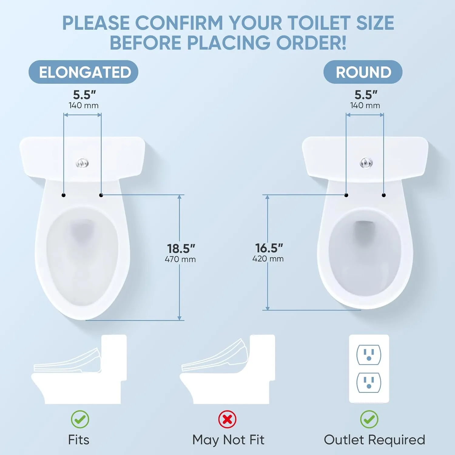 LEIVI Smart Bidet Toilet Seat with Wireless Remote and Side Panel, Multiple Spray Modes, Adjustable Heated Seat, Warm Water and Air Dryer, Auto LED Nightlight, Round
