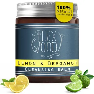 Lemon and Bergamot Cleansing Balm - Face Care Cleansing, Moisturising and Make up Remover. 100% Natural, Vegan, Cruelty Free, Plastic Free - 60ml (2.03 fl oz)