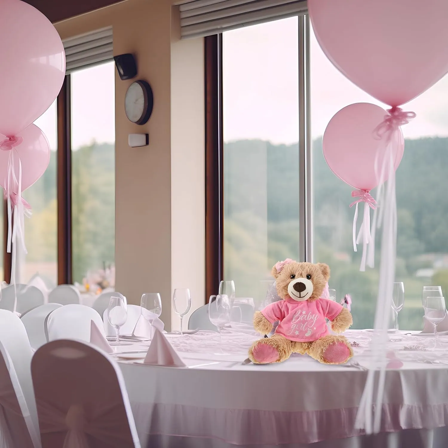 Lenwen 10 Pcs Baby Shower Bear Stuffed Decorations Animal Cute Plush Toy 14 Inch Stuffed Bear Plush Dolls in Bulk for Baby Shower Christmas Birthday Wedding Home Decorations (Girl)
