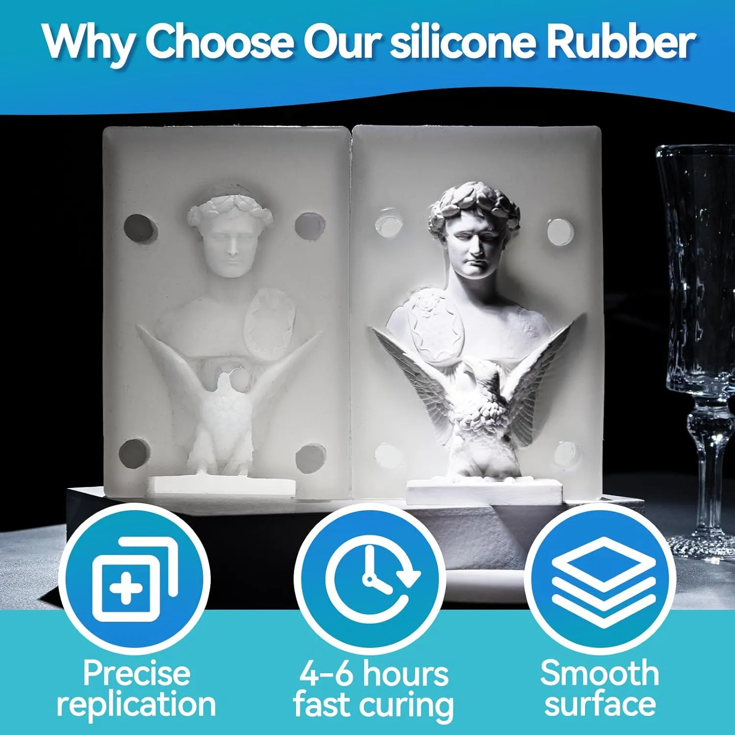 LET'S RESIN Silicone Mold Making Kit 36oz, 20A Flexible & Bubble Free Silicone Rubber, Translucent & 4H Fast Cure Liquid Silicone for Mold Maker, Mixing Ratio 1:1