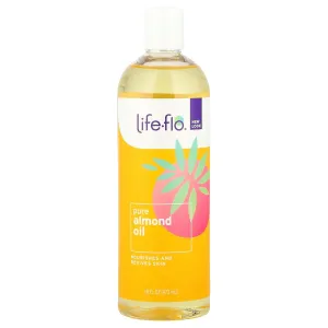 Life-flo Pure Almond Oil, Sweet Almond Oil for Skin Care, Hair Care and Massage, Aromatherapy Carrier Oil, Revitalizing and Moisturizing, No Fillers, 60-Day Guarantee, Not Tested on Animals, 16oz