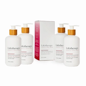 Lifetherapy Empowered, Made For All Skin Types, Nourishing, 12 Ounce, Multiuse Liquid Soap, Body Wash, Bubble Bath, Pack of 4
