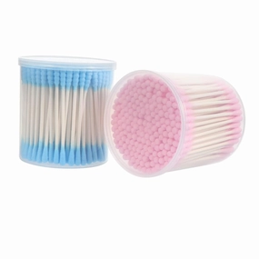 LIFKOME 400pcs Double-head Makeup Cleaning Cotton Swabs Lint- Reusable Colorful Cotton Pads for Beauty Makeup Removal