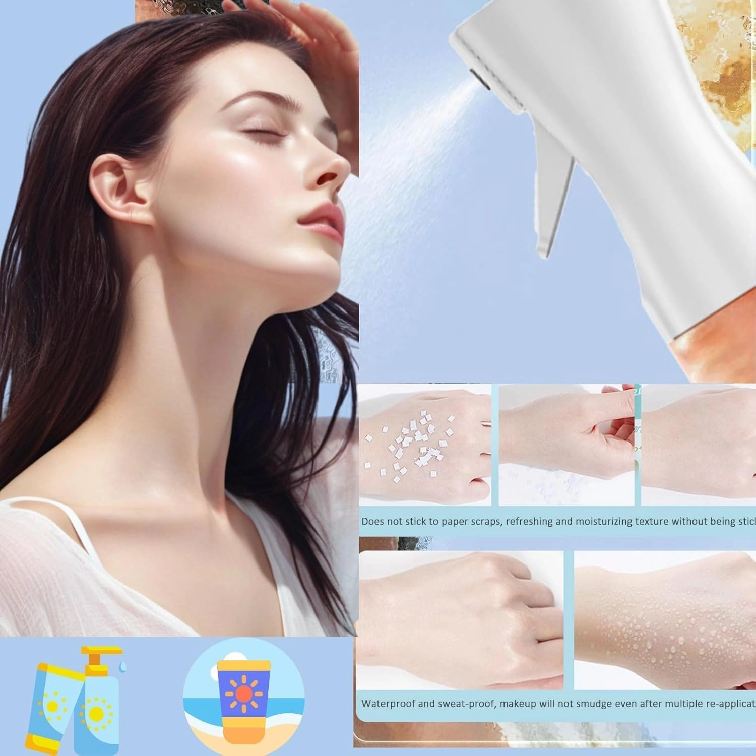 Lightweight Spray Mist for Sun Protection, Sheer Body Mist Sunscreen SPF 42, Gives Skin a Glowy Finish, Lightweight (3 PCS)
