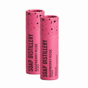 Lip Balm Two Pack - Organic Beeswax - Plastic Free Tube (Raspberry Rose)
