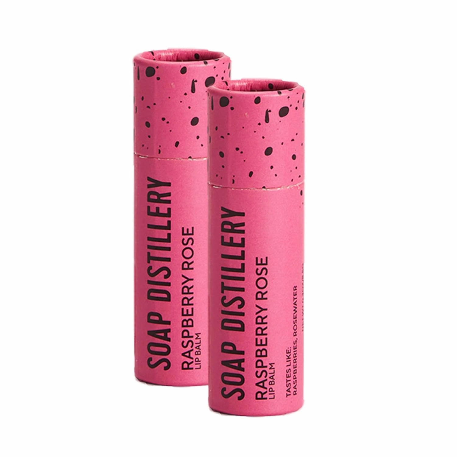 Lip Balm Two Pack - Organic Beeswax - Plastic Free Tube (Raspberry Rose)