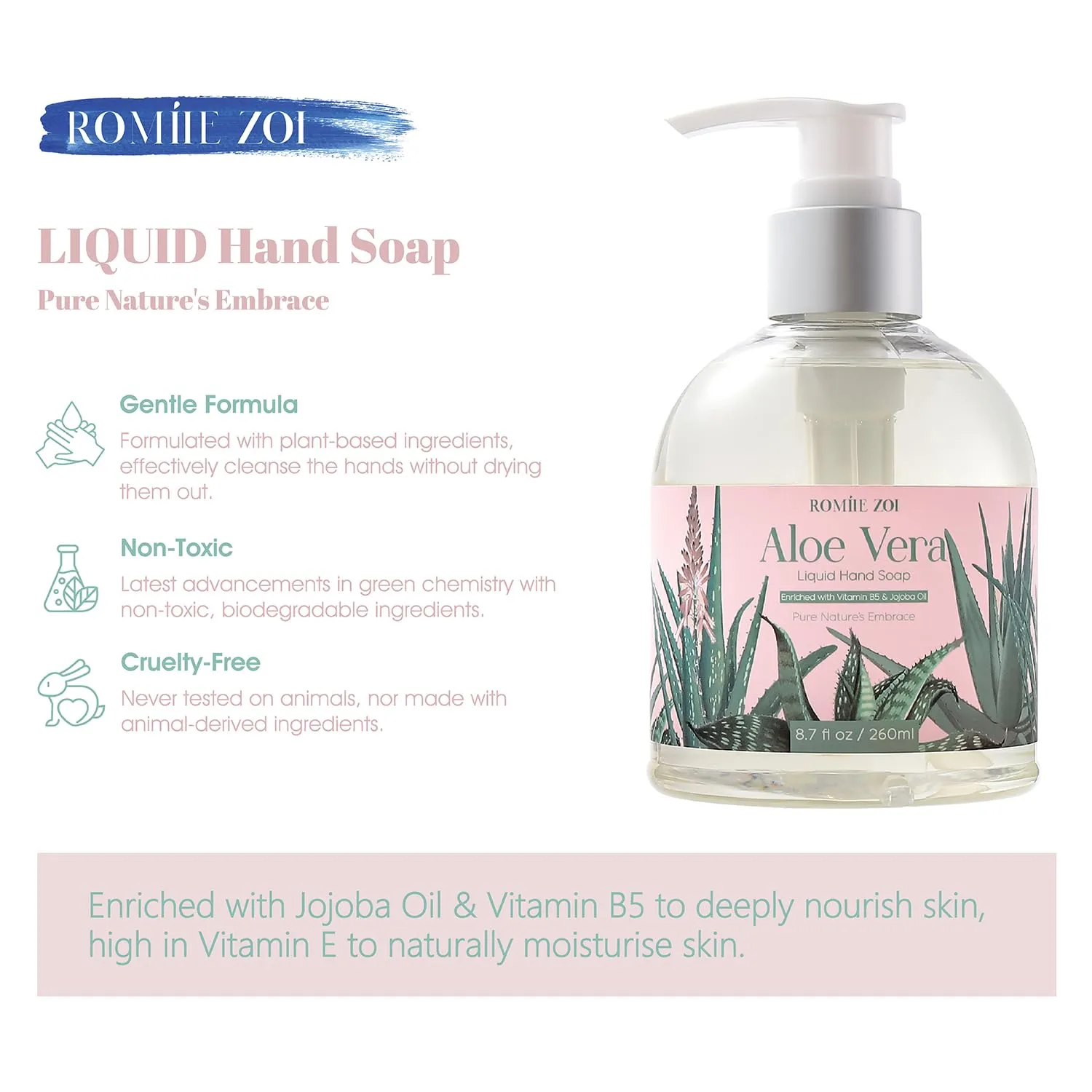 Liquid Hand Soap with Gift Box - Aloe Vera - 260ml/ 8.7 fl.oz(Pack of 3)