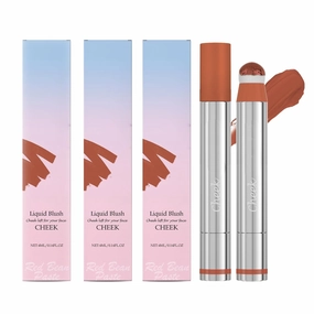 Liquid Highlight Blush and Lip Gloss, Multifunctional Contouring Facial Makeup, Face Blush Long Wearing Blendable Color,4ml/0.14fl.Oz (02#,3pcs)