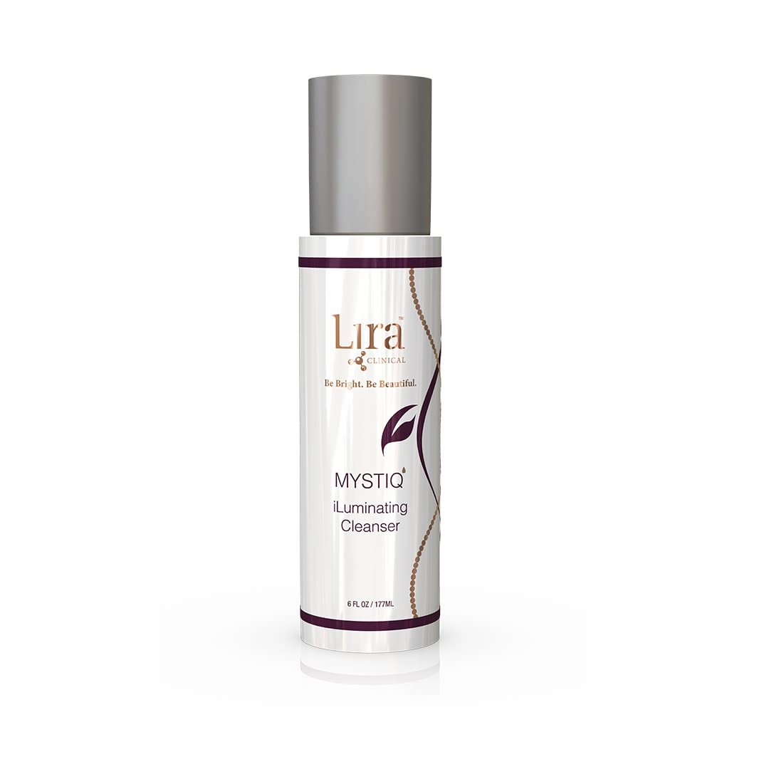 Lira Clinical MYSTIQ iLuminating Cream Cleanser - Gentle Hydrating Facial Wash with Plant Cells, Tomato Extract, Vitamin C & E - 6 fl oz