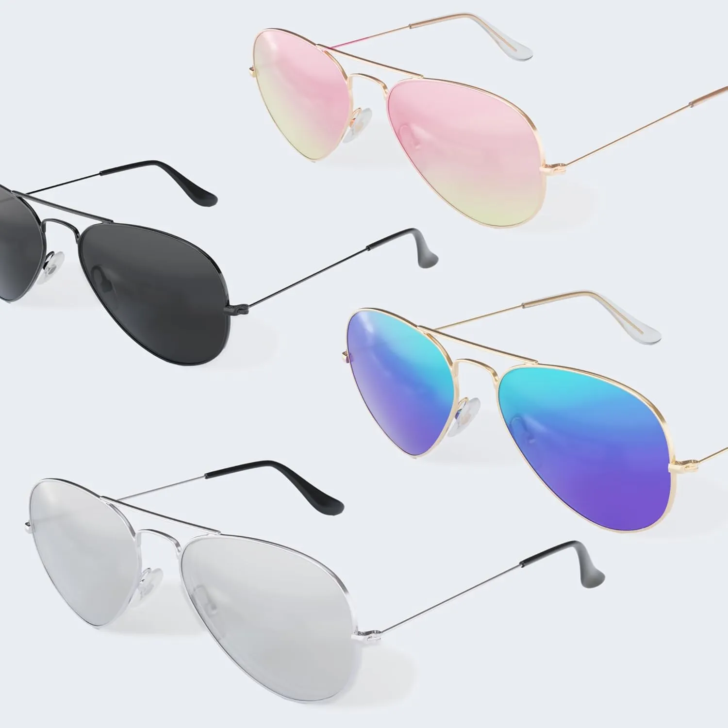 livho Sunglasses for Men Women Aviator Polarized Metal Mirror UV 400 Lens Protection