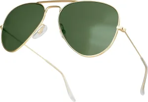 livho Sunglasses for Men Women Aviator Polarized Metal Mirror UV 400 Lens Protection