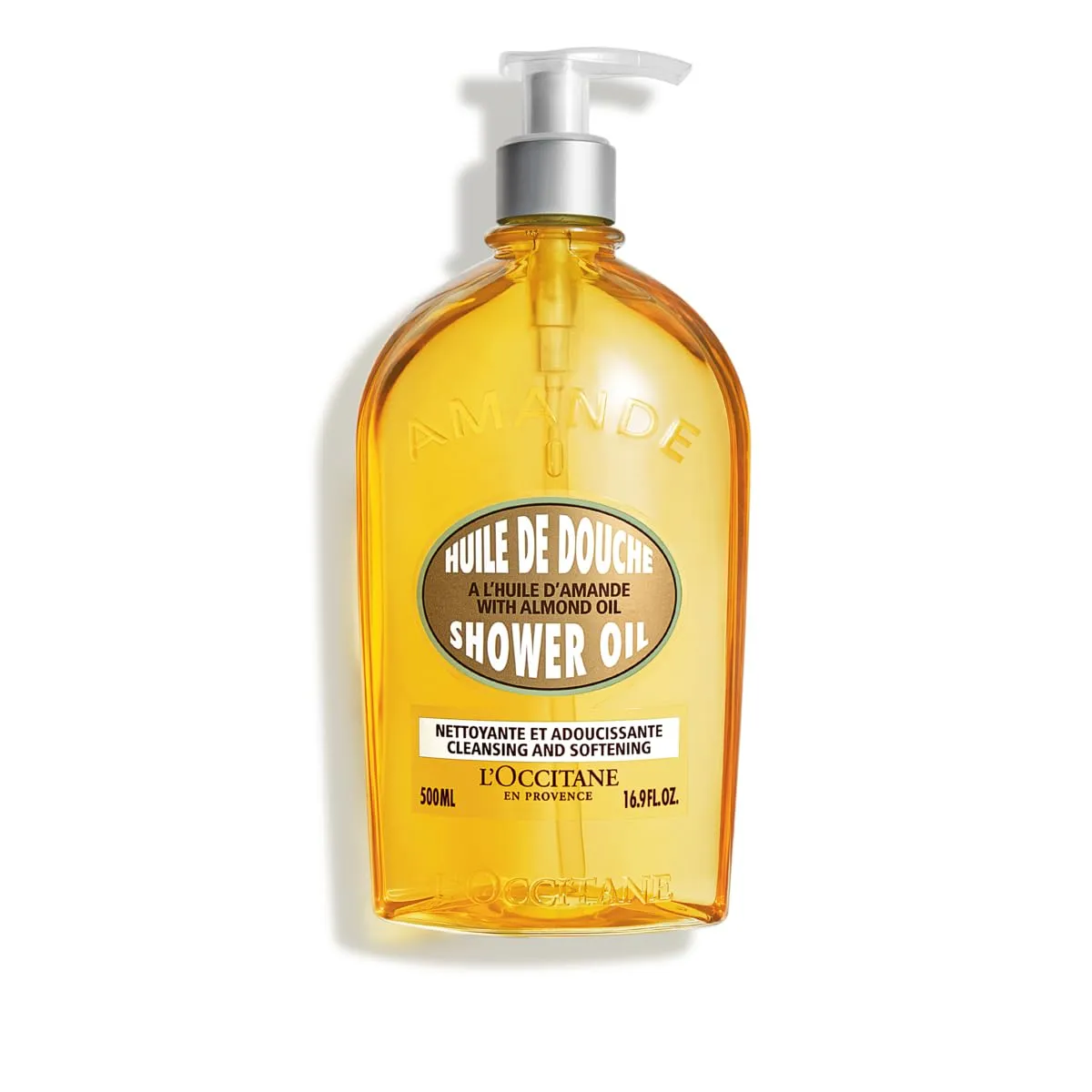 L'Occitane Cleansing & Softening Almond Shower Oil, Body Wash & Shaving Base Purifies & Smooths Without Drying Skin, Milky Lather, Nourishing Skincare