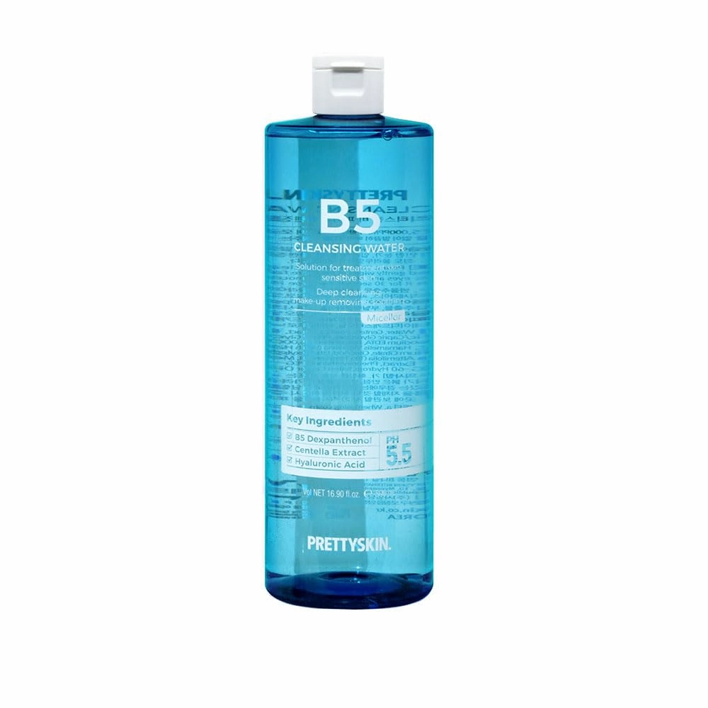 low PH 5.5 Vitamin B5 Micellar Cleansing Water 16.9 fl.oz.(500ml) with Centella asiatica extract, Hyaluronic acid for Deep cleansing, Mild Cleansing