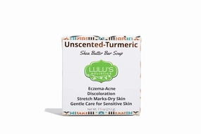 Lulu's Holistics Turmeric Shea Butter Bar Soap, Unscented, 8 oz, Natural Skin Care for Dry, Sensitive Skin – Moisturizing & Soothing with Turmeric