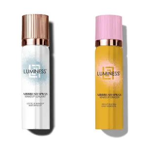 LUMINESS Airbrush Setting Spray and Makeup Remover Bundle - Long-Lasting Face Make Up Spray & Gentle Makeup Remover