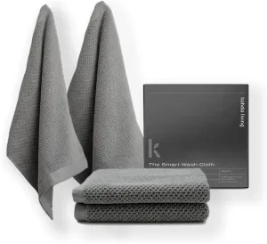 Luxury Washcloths for Face – Wash Cloths for Bathroom, Silver Infused, Thick & Soft Face Towels – Premium Luxury Wash Cloths for Your Face, Body, or Bathroom – 4 Pack (Gray)