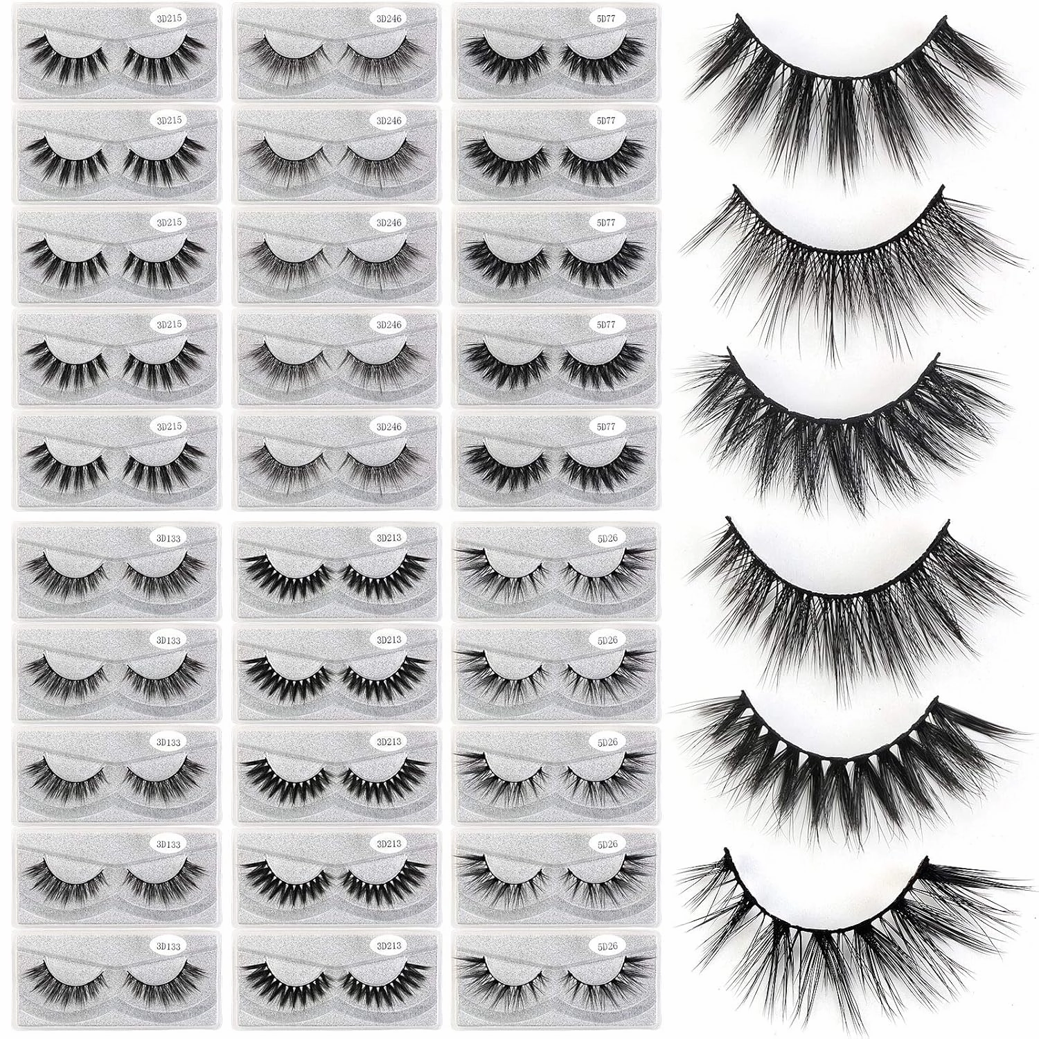 MAGEFY 30 Pairs 6 Styles Faux Mink Eyelashes, 16mm-20mm Lashes Natural Look to Dramatic False Eyelashes, Handmade Reusable Fake Eyelashes with Portable Boxes