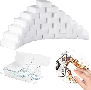 Magic Cleaning Sponges Eraser, 100 Pack Premium Melamine Sponge Foam Cleaning Pads, Dish Sponges, White Household Cleaning Scrub Sponge for Kitchen, Bathroom, Furniture, Floor Wall Cleaner