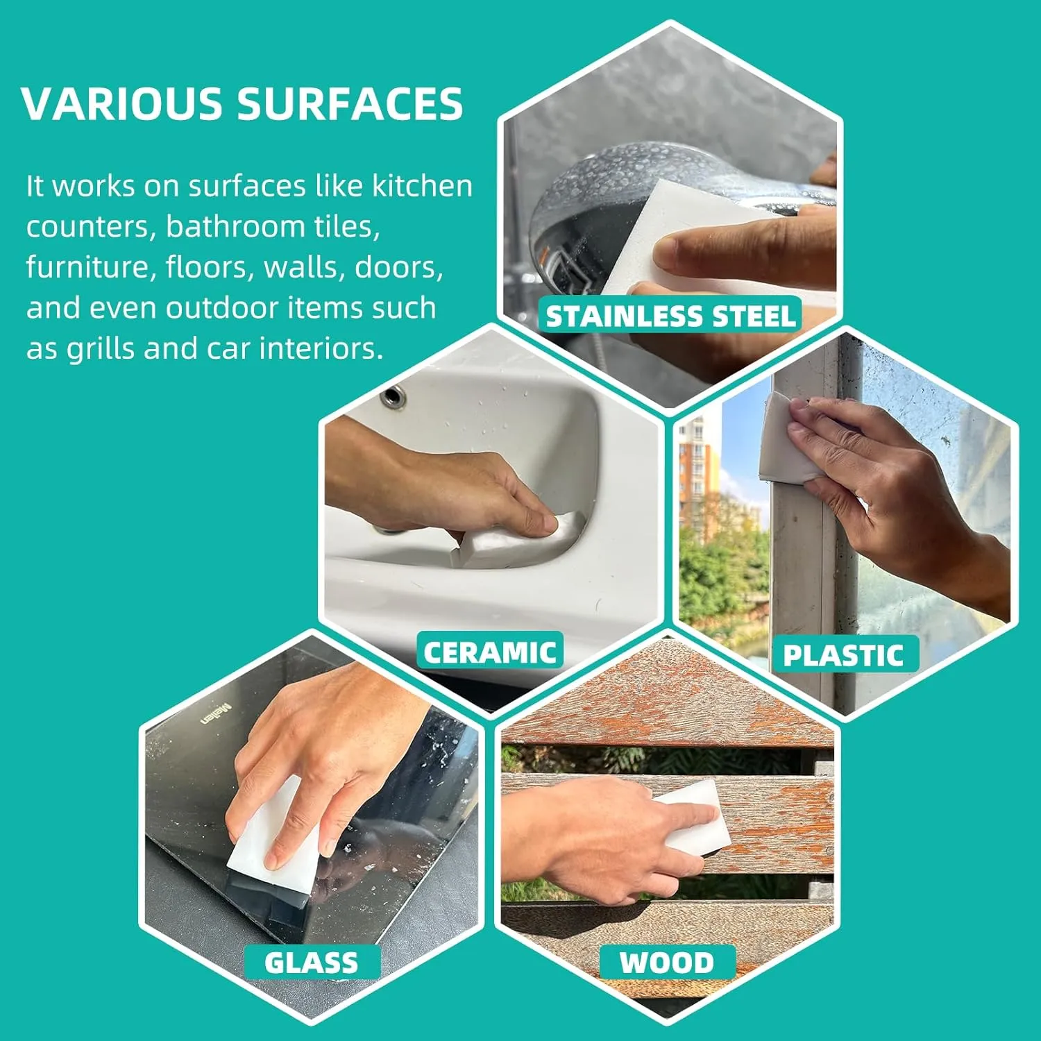 Magic Sponge Eraser, 102 Pack Melamine Sponges Foam Pad in Bulk, Long Lasting Eraser Cleaner, Scrub Cleaning Pad for Kitchen, Bathroom, Furniture, Tub, Sink, Floors, Baseboard, Shoes, Wall