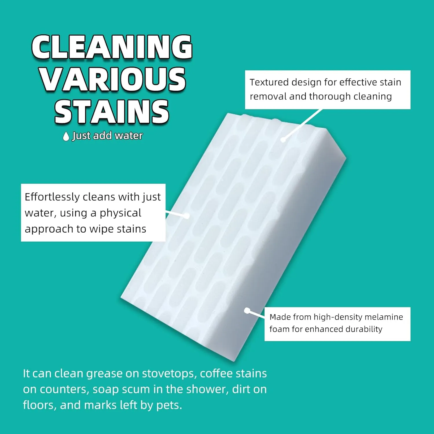 Magic Sponge Eraser, 51 Pack Melamine Sponge Foam Pads in Bulk, 2X Density, Long Lasting Eraser Cleaner for Kitchen, Bathroom, Furniture, Tub, Sink, Floors, Baseboard, Shoes, Wall