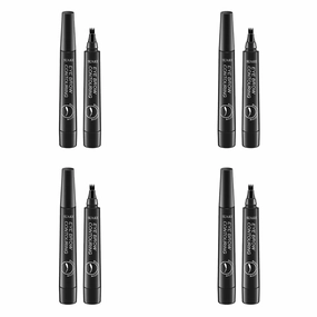 Magik 2-4 Pc Microblading Tattoo Eyebrow Pen Four Tips Waterproof Ink Gel Tint Draw. (4 Pack, 5 Black)