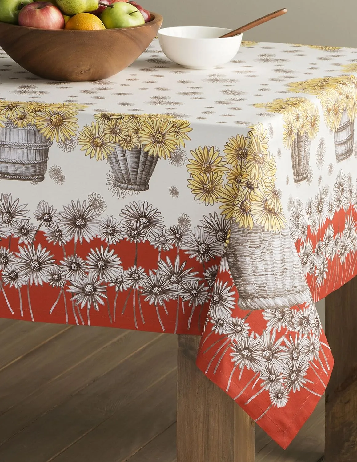 Maison d' Hermine Table Cloth Rectangle Table 100% Cotton 60 x 108 Inches Tablecloth Reusable Decorative Everyday Use for Dining Room, Farmhouse, Home, Party, Festive & Wedding - Bagatelle