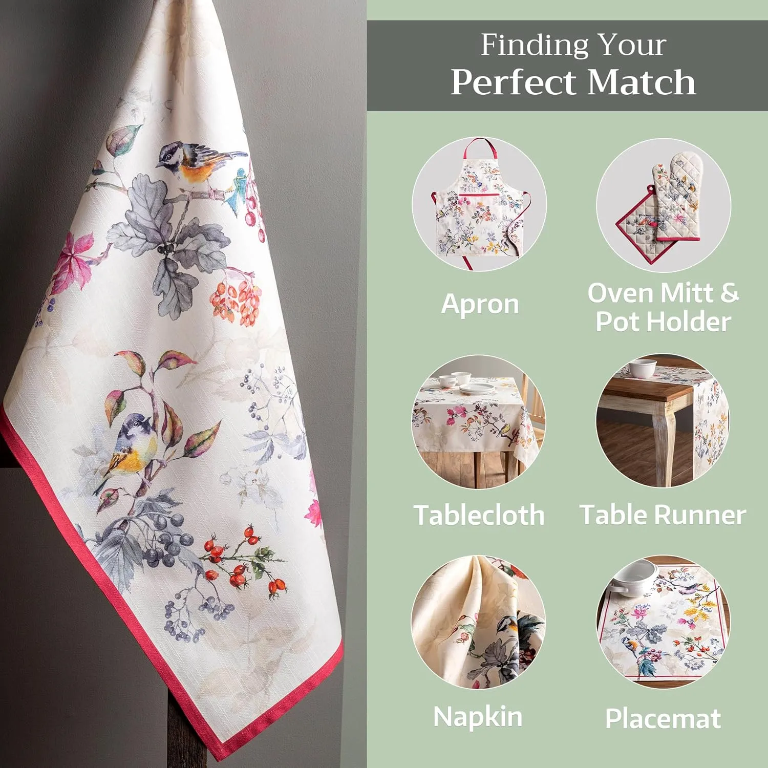 Maison d'Hermine Kitchen Towels Set of 3 100% Cotton 27.50" x 20" Reusable Cloth Tea Dish Towels Absorbent with Hanging Loop for Kitchen, Home, Dining, Cocktail Parties (Equinoxe - Beige)