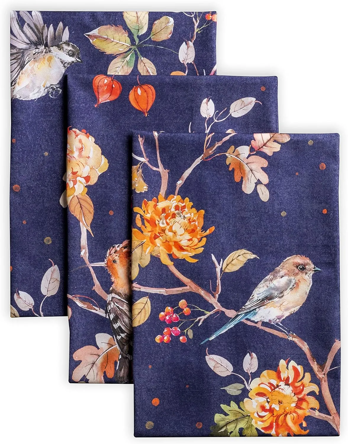 Maison d'Hermine Kitchen Towels Set of 3 100% Cotton 27.50" x 20" Reusable Cloth Tea Dish Towels Absorbent with Hanging Loop for Kitchen, Home, Dining, Cocktail Parties (Kelim - Infinity)