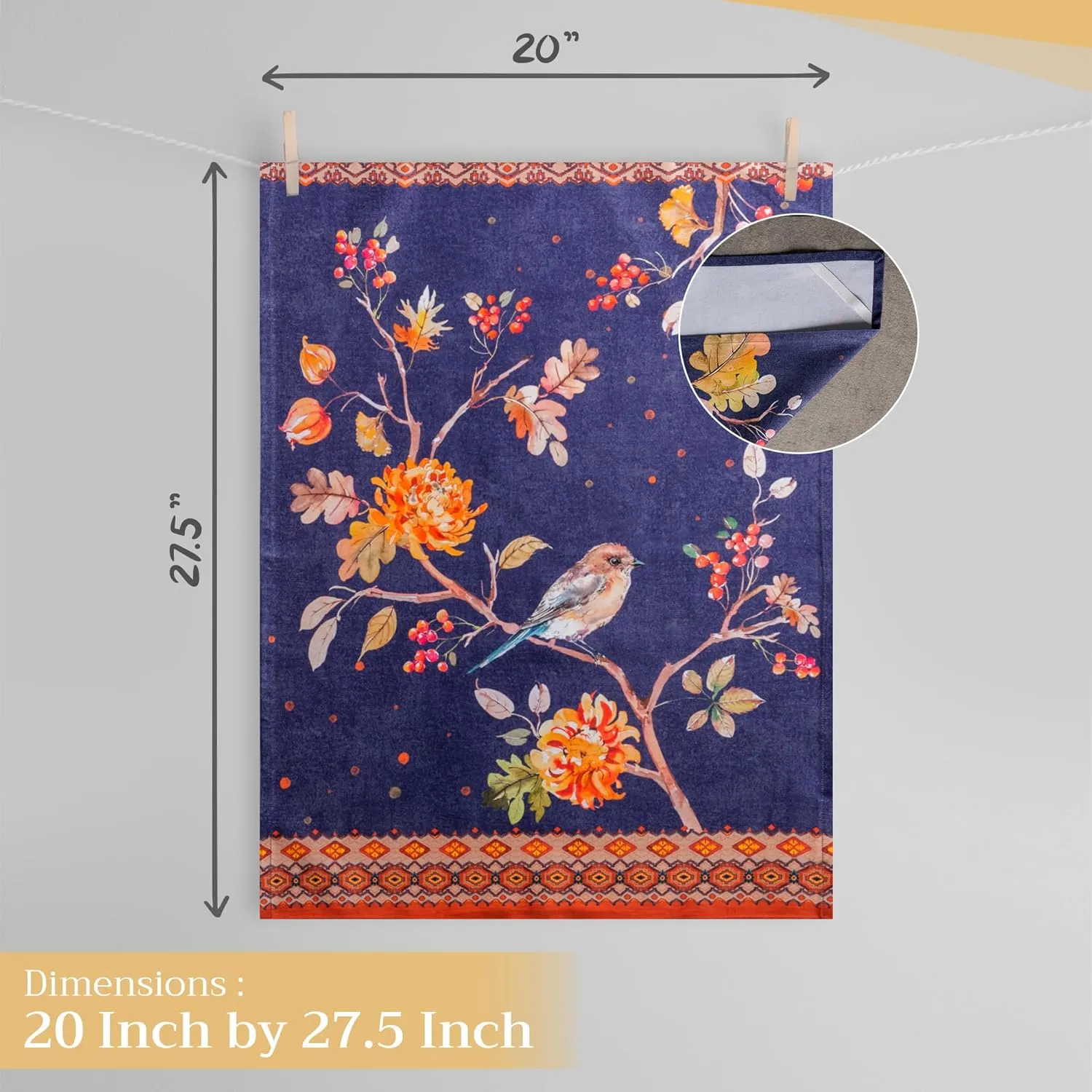 Maison d'Hermine Kitchen Towels Set of 3 100% Cotton 27.50" x 20" Reusable Cloth Tea Dish Towels Absorbent with Hanging Loop for Kitchen, Home, Dining, Cocktail Parties (Kelim - Infinity)