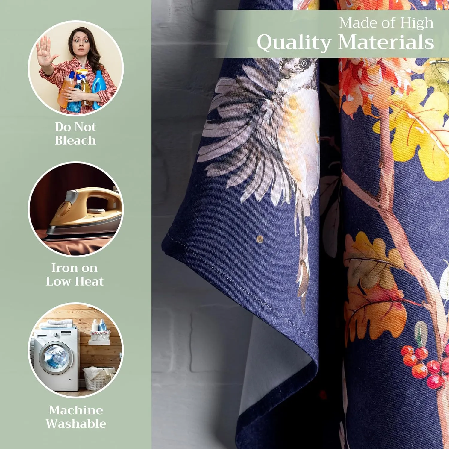 Maison d'Hermine Kitchen Towels Set of 3 100% Cotton 27.50" x 20" Reusable Cloth Tea Dish Towels Absorbent with Hanging Loop for Kitchen, Home, Dining, Cocktail Parties (Kelim - Infinity)