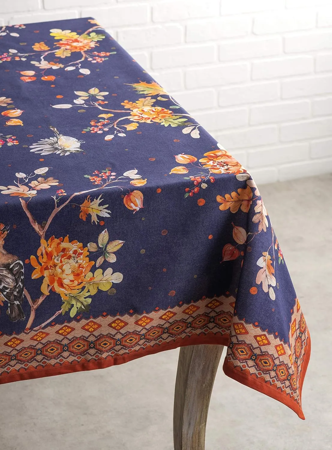 Maison d'Hermine Table Cloth Square Table 100% Cotton 54 x 54 Inches Tablecloth Reusable Decorative Everyday Use for Dining Room, Farmhouse, Home, Party, Festive & Wedding - Kelim - Infinity