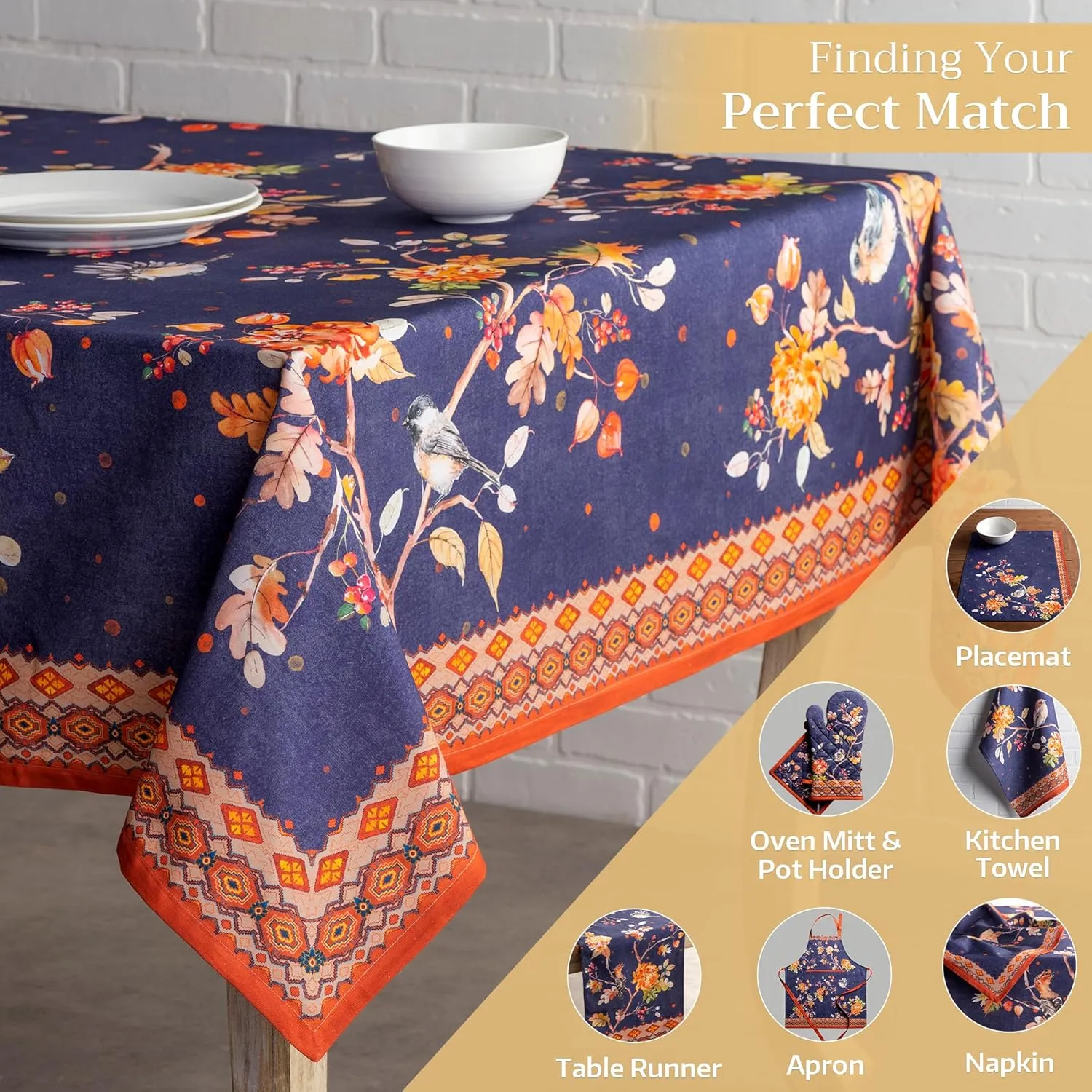 Maison d'Hermine Table Cloth Square Table 100% Cotton 54 x 54 Inches Tablecloth Reusable Decorative Everyday Use for Dining Room, Farmhouse, Home, Party, Festive & Wedding - Kelim - Infinity